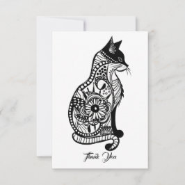 Niedliche Katzenskizze II Dankeskarte