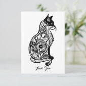 Niedliche Katzenskizze II Dankeskarte (Stehend Vorderseite)