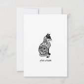 Niedliche Katzenskizze II Dankeskarte (Rückseite)