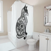 Niedliche Katzenskizze II Duschvorhang (Beispiel)