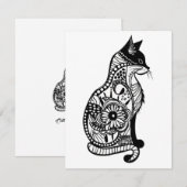 Niedliche Katzenskizze II Mitteilungskarte (Vorne/Hinten)