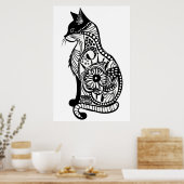 Niedliche Katzenskizze II Poster (Küche)