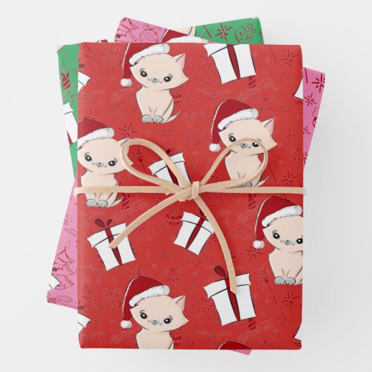Niedliche Katzenweihpapierblätter Geschenkpapier Set (Beispiel)