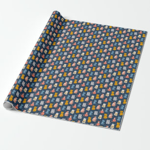 Niedliche Katzenwelse Nahtloses Design Geschenkpapier
