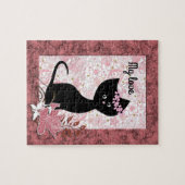 Niedliche Kätzin personalisierte Kleider Puzzle (Horizontal)