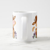Niedliche Kauen Cartoon Kuh Jumbo-Tasse (Rückseite)