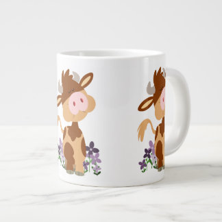 Niedliche Kauen Cartoon Kuh Jumbo-Tasse