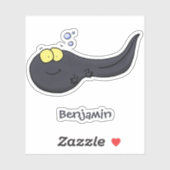 Niedliche Kaulquappen-Cartoon-Abbildung Aufkleber (Blatt)