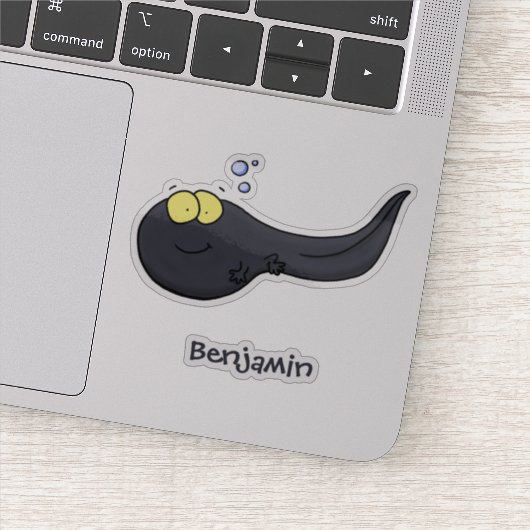 Niedliche Kaulquappen-Cartoon-Abbildung Aufkleber (Detail)