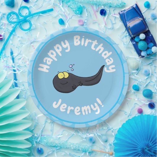 Niedliche Kaulquappen-Cartoon-Abbildung Pappteller (Party)