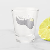 Niedliche Kaulquappen-Cartoon-Abbildung Schnapsglas (Rückseite)