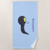 Niedliche Kaulquappen-Cartoon-Abbildung Strandtuch (Vorderseite)