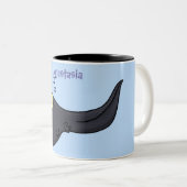 Niedliche Kaulquappen-Cartoon-Abbildung Zweifarbige Tasse (VorderseiteRechts)