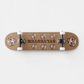 Niedliche Kawaii Army Camouflage Monogram auf Brow Skateboard (Horizontal)