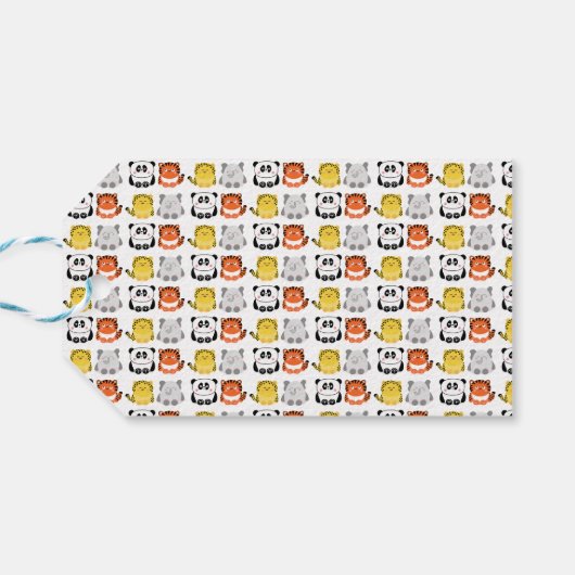 Niedliche kawaii-artige Tiere Panda-Geschenkmarke Geschenkanhänger (Rückseite Horizontal)