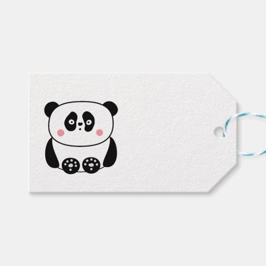 Niedliche kawaii-artige Tiere Panda-Geschenkmarke Geschenkanhänger (Vorderseite (Horizontal))