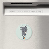 Niedliche Kawaii Astronautenschwarze Katze Magnet (In Situ (Geschirrspüler))