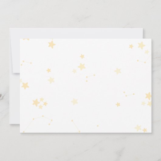 Niedliche Kawaii Astronomie Kinderdusche Einladung (Rückseite)