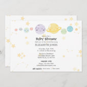 Niedliche Kawaii Astronomie Kinderdusche Einladung (Vorne/Hinten)