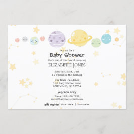 Niedliche Kawaii Astronomie Kinderdusche Einladung