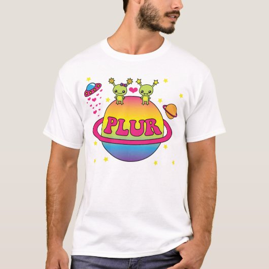 Niedliche Kawaii Außerirdische Plur T-Shirt (Vorderseite)