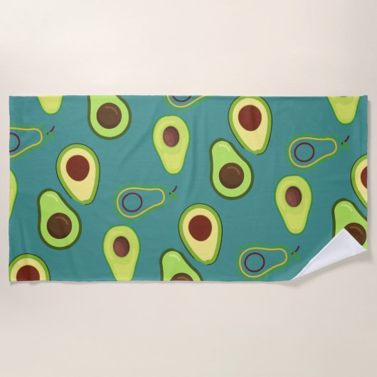 Niedliche Kawaii Avocado Steigung Muster Strandtuch (Vorderseite)