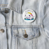 Niedliche Kawaii Axolotl Illustration Personalisie Button (Beispiel)