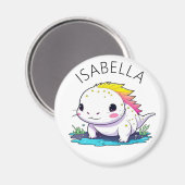 Niedliche Kawaii Axolotl Illustration Personalisie Magnet (Vorderseite/Rückseite)