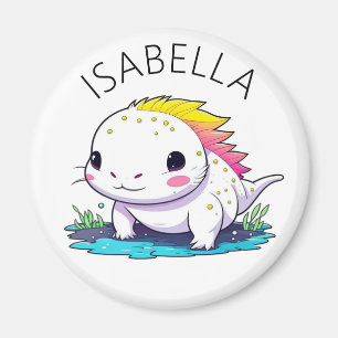 Niedliche Kawaii Axolotl Illustration Personalisie Magnet