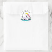 Niedliche Kawaii Axolotl Illustration Personalisie Runder Aufkleber (Tasche)