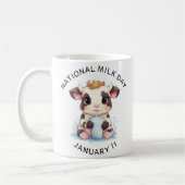 Niedliche Kawaii Baby Kuh trinkt Milch Kaffeetasse (Links)