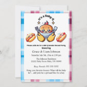 Niedliche Kawaii Baby-Q Gender Reveal Party Boy Gi Einladung (Vorderseite)