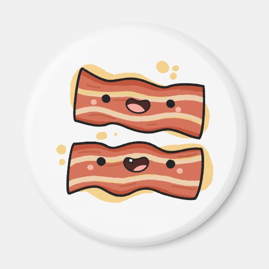 Niedliche Kawaii-Bacon-Streifen Magnet (Vorne)