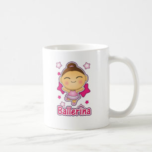 Niedliche Kawaii Ballerina, die Ballett tut Kaffeetasse