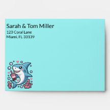 Niedliche Kawaii Blue Shark Baby Duschblase Tee