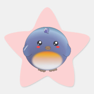 Niedliche Kawaii-Bluebird-Aufkleber Stern-Aufkleber