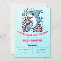 Niedliche Kawaii Boba Shark Pink & Blue Baby Dusch