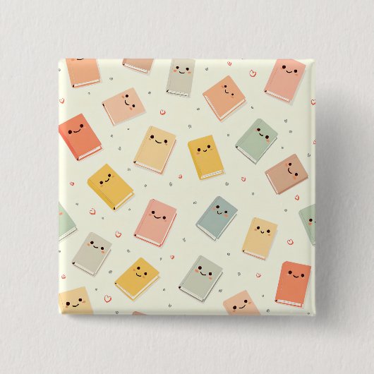 Niedliche Kawaii Books Button (Vorderseite)