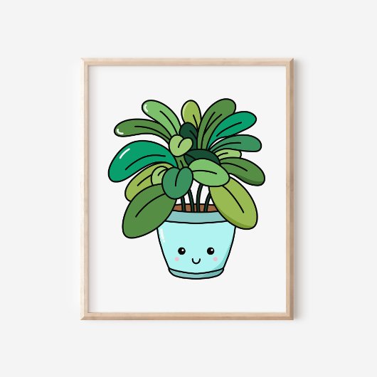 Niedliche Kawaii Botanische Pflanze Kunst Poster
