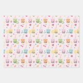 Niedliche Kawaii Bubble Teepastellmuster Geschenkpapier Set (Vorderseite 2)