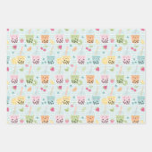 Niedliche Kawaii Bubble Teepastellmuster Geschenkpapier Set (Vorderseite)