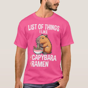 Niedliche Kawaii Capybara Liste der Dinge, die ich T-Shirt