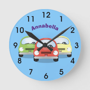Niedliche Kawaii-Cartoon Runde Wanduhr