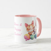 Niedliche Kawaii Cat & Bunny Oster Tasse Katze Lie (VorderseiteRechts)