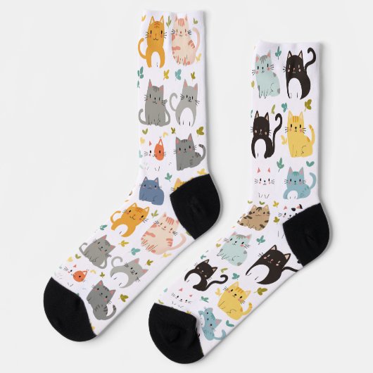 Niedliche Kawaii Cat Pattern Socken (Linkes Detail)