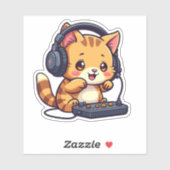 Niedliche Kawaii Cat Playing Video Games - Adorabl Aufkleber (Blatt)