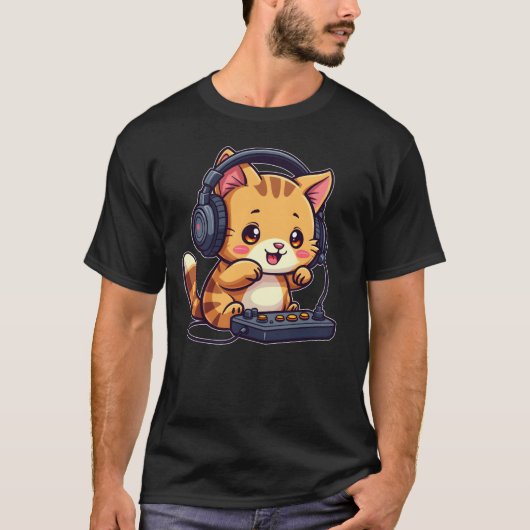 Niedliche Kawaii Cat Playing Video Games - Adorabl T-Shirt (Vorderseite)