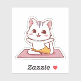 Niedliche Kawaii Cat Yoga Pose Entspannende Katzen Aufkleber