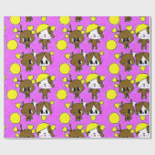 NIEDLICHE KAWAII-CHIBI-MOOSE-PINK-MALERIE GESCHENKPAPIER (Flach)
