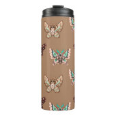 Niedliche Kawaii Chibi Moths on Coffee Tan Thermosbecher (Vorderseite)